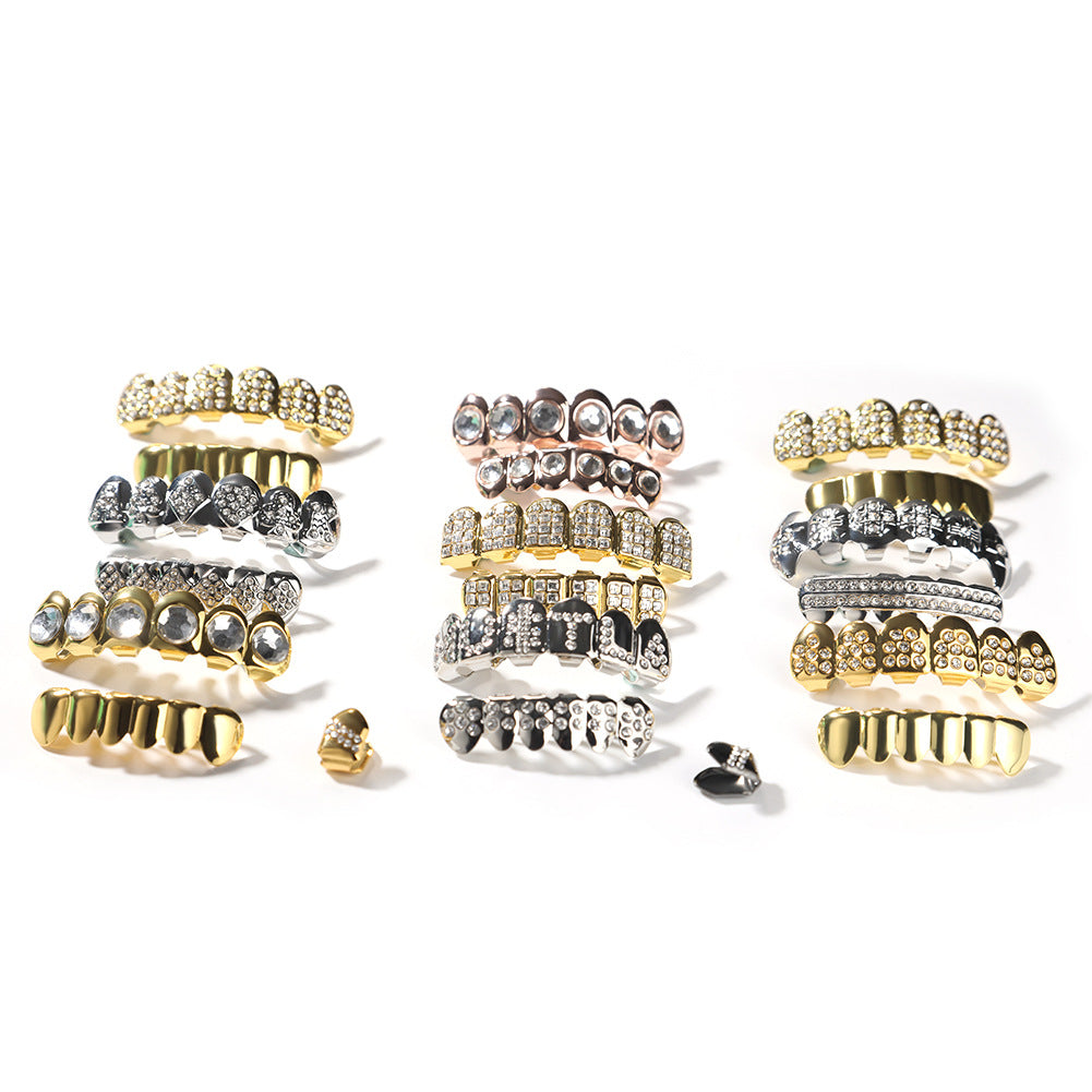 Hip-hop diamond-encrusted and gold-plated teeth grillz - MERGE.DAY.1.FREESTYLE