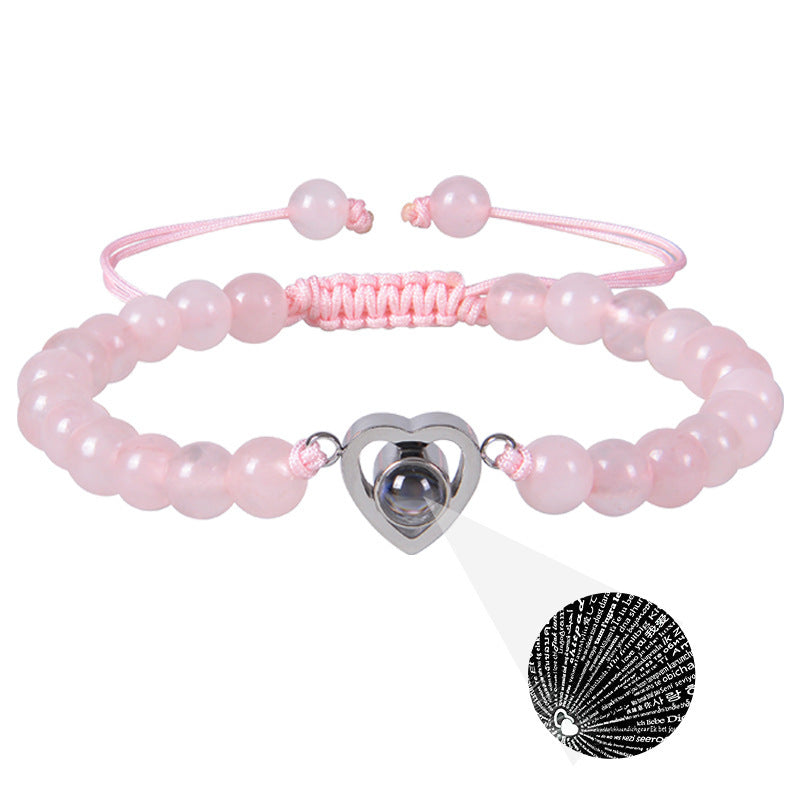 Pink crystal string stone projection bracelet - MERGE.DAY.1.FREESTYLE
