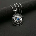 Eye of Horus Gold Blue Eye Medal Pendant - MERGE.DAY.1.FREESTYLE