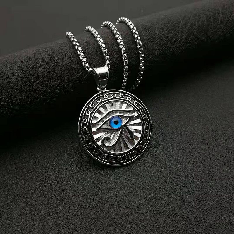 Eye of Horus Gold Blue Eye Medal Pendant - MERGE.DAY.1.FREESTYLE