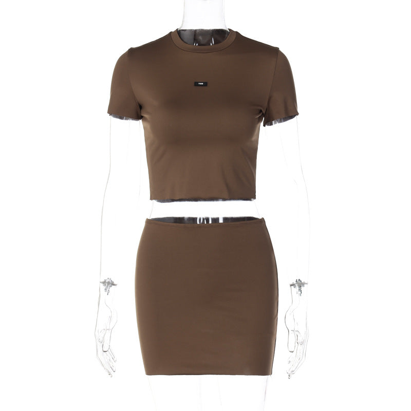 Spring/Summer New Fashion Slim Cropped Top Slim Short Skirt Set - MERGE.DAY.1.FREESTYLE