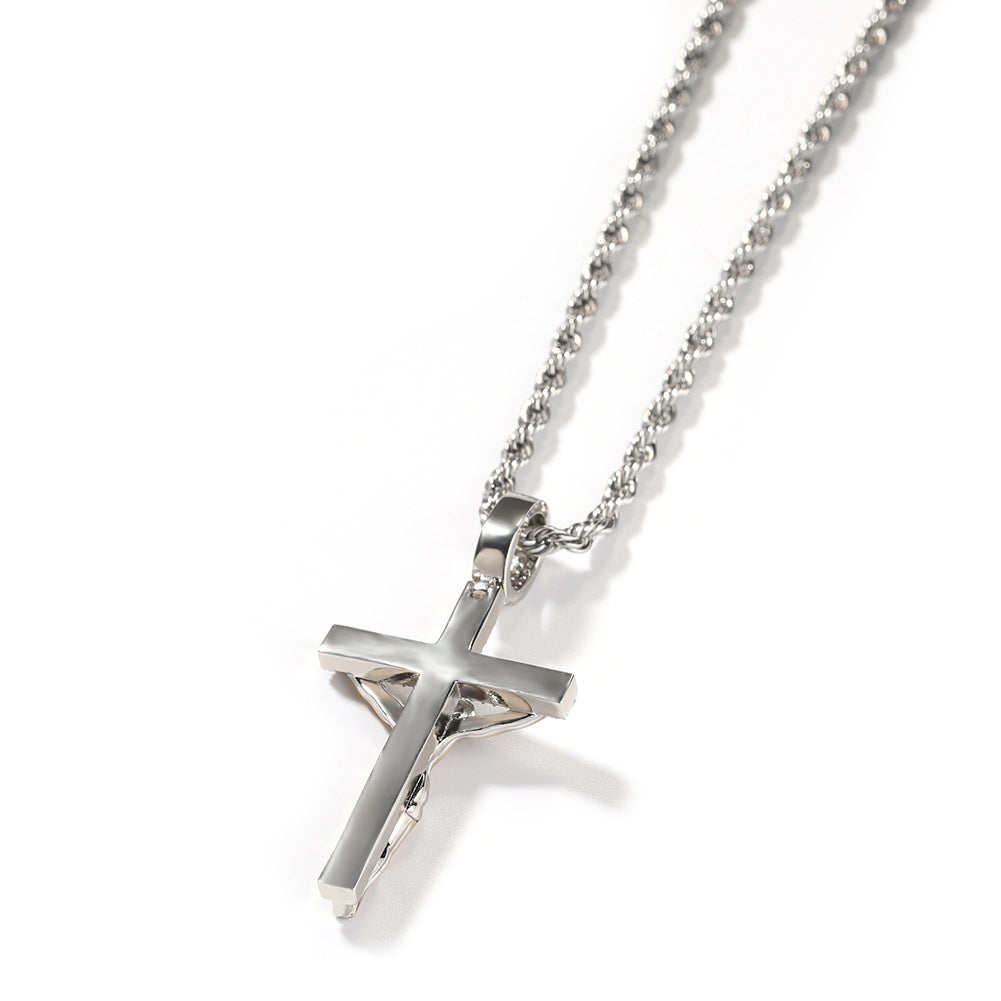 Enamel Cross Diamond Pendant - MERGE.DAY.1.FREESTYLE