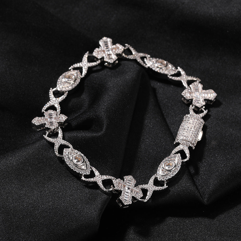 Hip Hop Zirconia Eye Cross Bracelet - MERGE.DAY.1.FREESTYLE