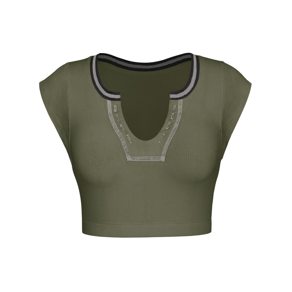 Slim Fit Ultra Short Sexy Spicy Girls Top Knitted Thread T-shirt - MERGE.DAY.1.FREESTYLE