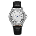 Fashion Diamond-Encrusted Women's Quartz Watch with Leather Strap - MERGE.DAY.1.FREESTYLE