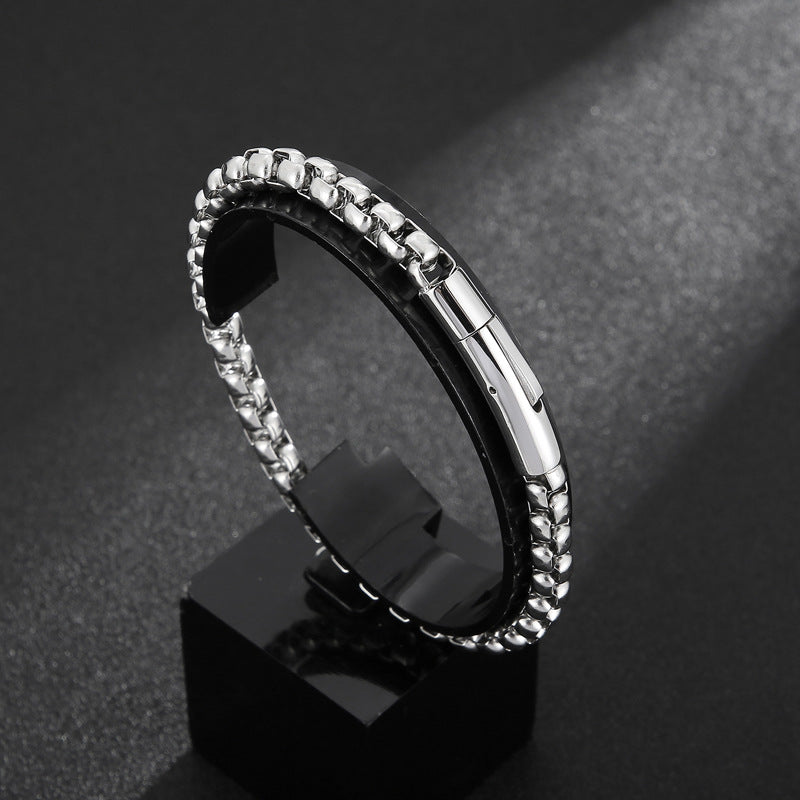 Stainless steel square pearl bracelet - MERGE.DAY.1.FREESTYLE