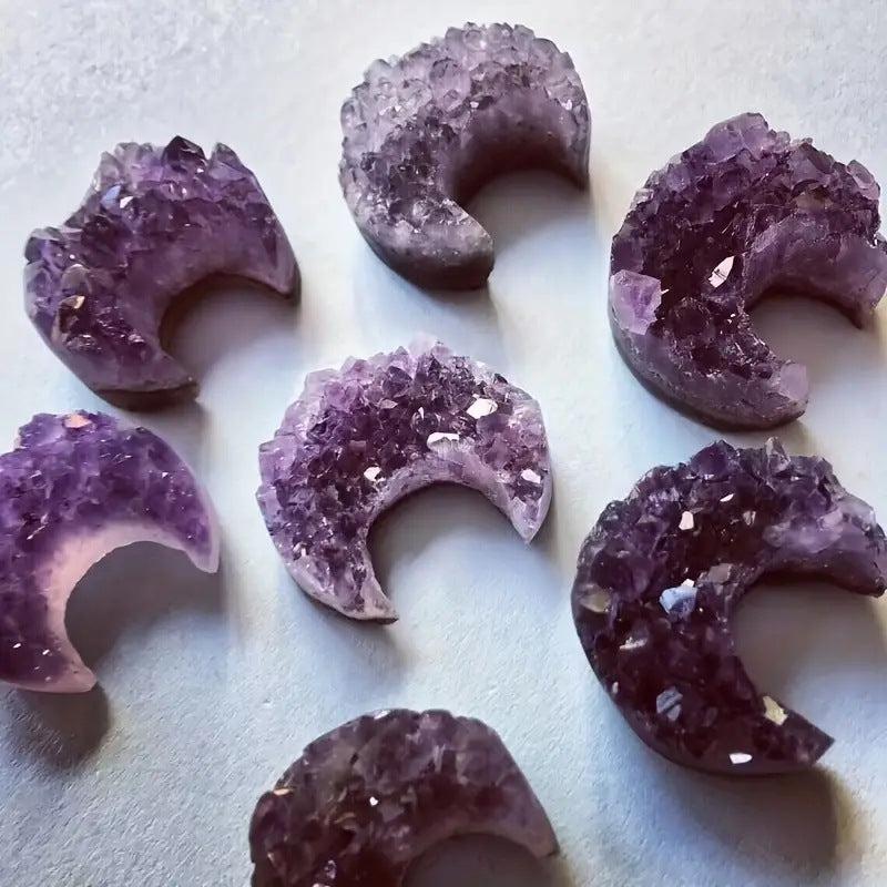 Amethyst Love Bezel Pendant Amethyst Teeth Hole Moon Peach Heart Shape Necklace - MERGE.DAY.1.FREESTYLE