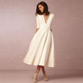 Women's Evening Dress Sexy Deep V Long Sleeve Dress - MERGE.DAY.1.FREESTYLE