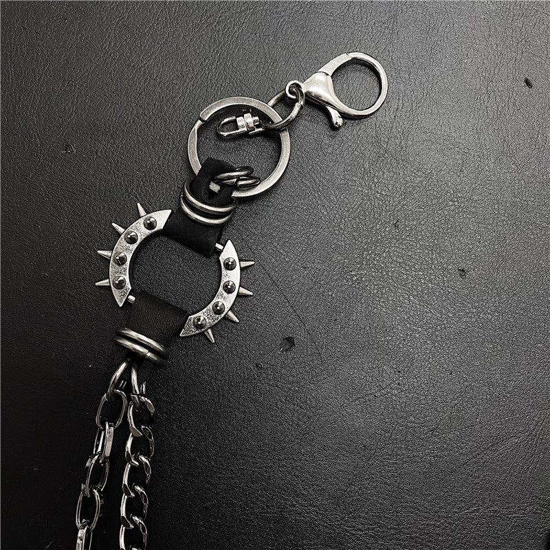 Exaggerated spiked retro trendy brand single loop pants chain - MERGE.DAY.1.FREESTYLE
