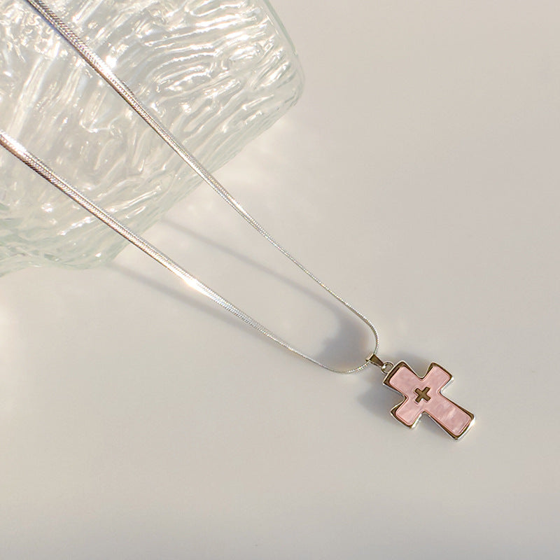 High-grade blade chain double cross pendant necklace - MERGE.DAY.1.FREESTYLE