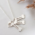 dog name necklace Personalized Bone Paw pendant - MERGE.DAY.1.FREESTYLE