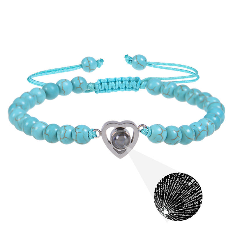 Pink crystal string stone projection bracelet - MERGE.DAY.1.FREESTYLE