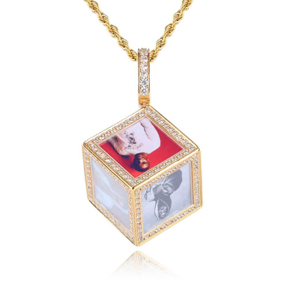 Hip Hop Jewelry Cube Memory Photo Pendant Frame Necklace - MERGE.DAY.1.FREESTYLE