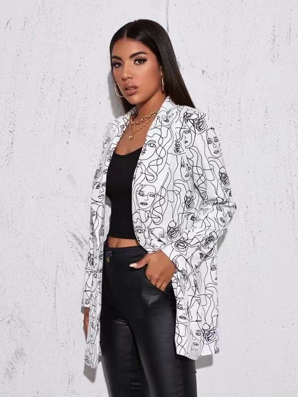 Printed slim fit mid-length jacket - MERGE.DAY.1.FREESTYLE
