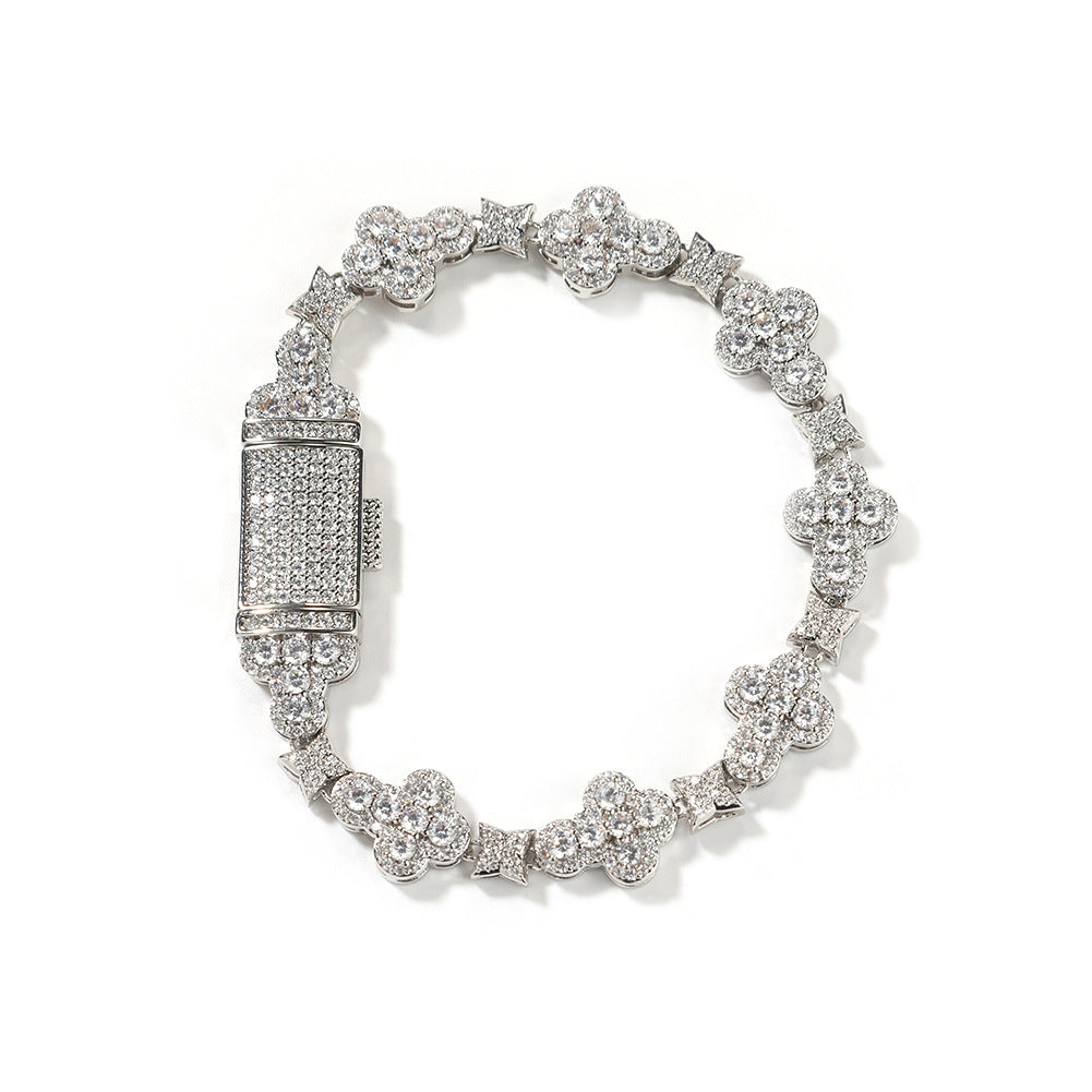 10mm cross flower star bracelet with micro-inlaid zircon - MERGE.DAY.1.FREESTYLE