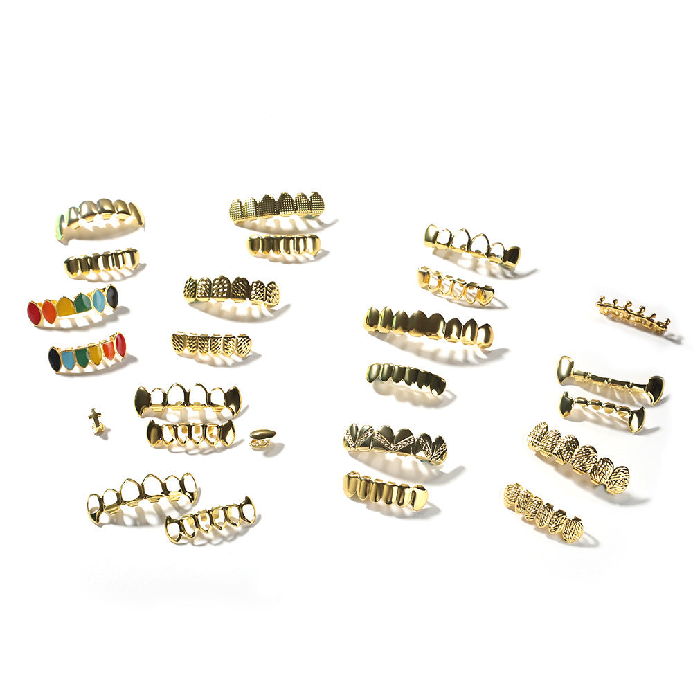Hip-hop polished braces with gold electroplating - MERGE.DAY.1.FREESTYLE