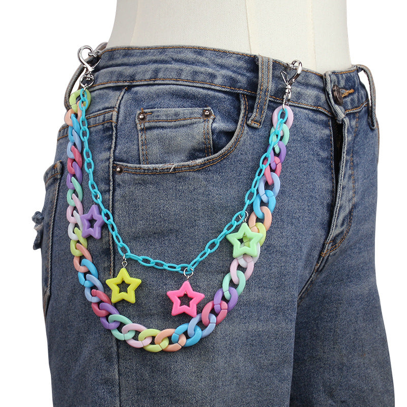 Acrylic pentagram macaron pants chain - MERGE.DAY.1.FREESTYLE
