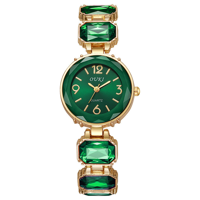 Women’s Gold Bracelet Quartz Watch with Black Crystal Dial - MERGE.DAY.1.FREESTYLE
