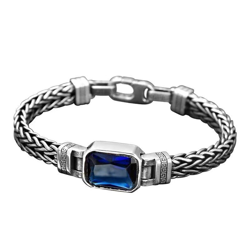 Hand-woven aquamarine silver bracelet - MERGE.DAY.1.FREESTYLE