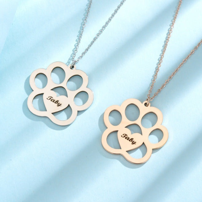 dog name necklace hollow claw love necklace - MERGE.DAY.1.FREESTYLE
