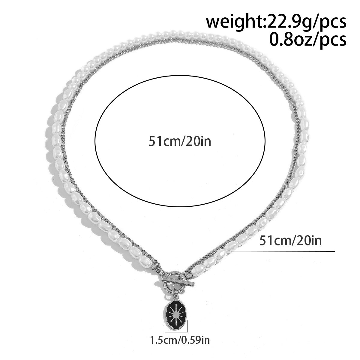 Oval sun OT buckle pearl necklace - MERGE.DAY.1.FREESTYLE