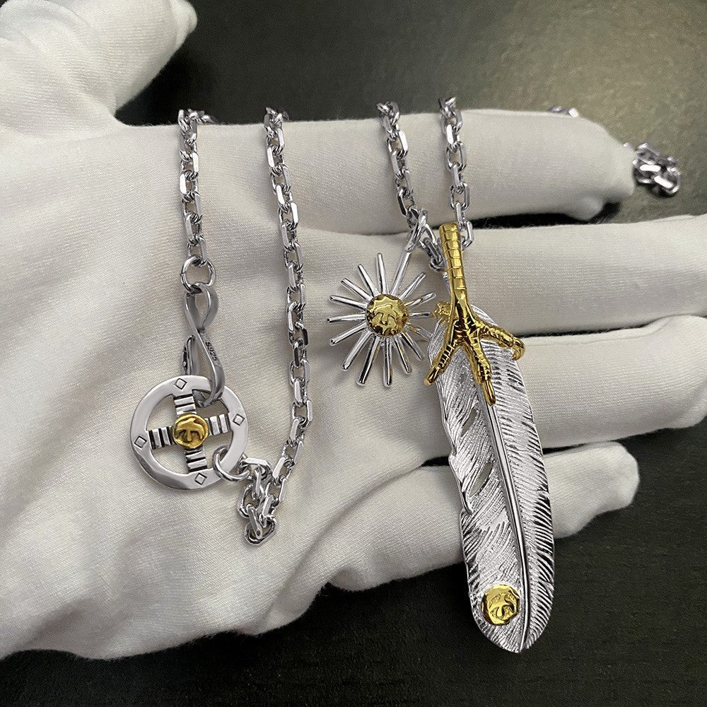 Goro Takahashi's Goro Eagle Claw Feather Sun Necklace - MERGE.DAY.1.FREESTYLE