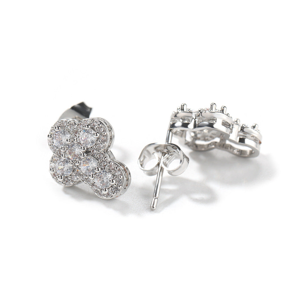 Hip-hop fashion diamond-encrusted cross stud earrings - MERGE.DAY.1.FREESTYLE