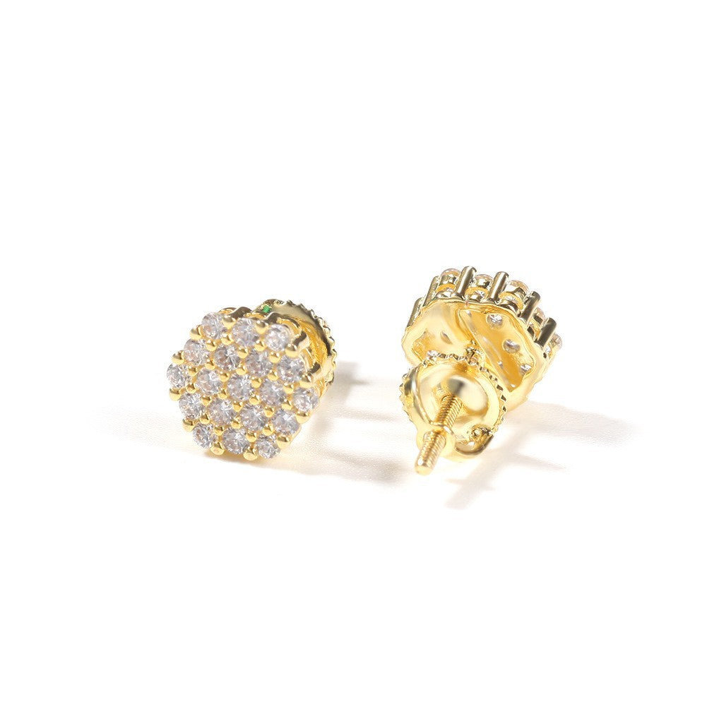 Hip Hop diamond-encrusted 925 silver stud earrings - MERGE.DAY.1.FREESTYLE