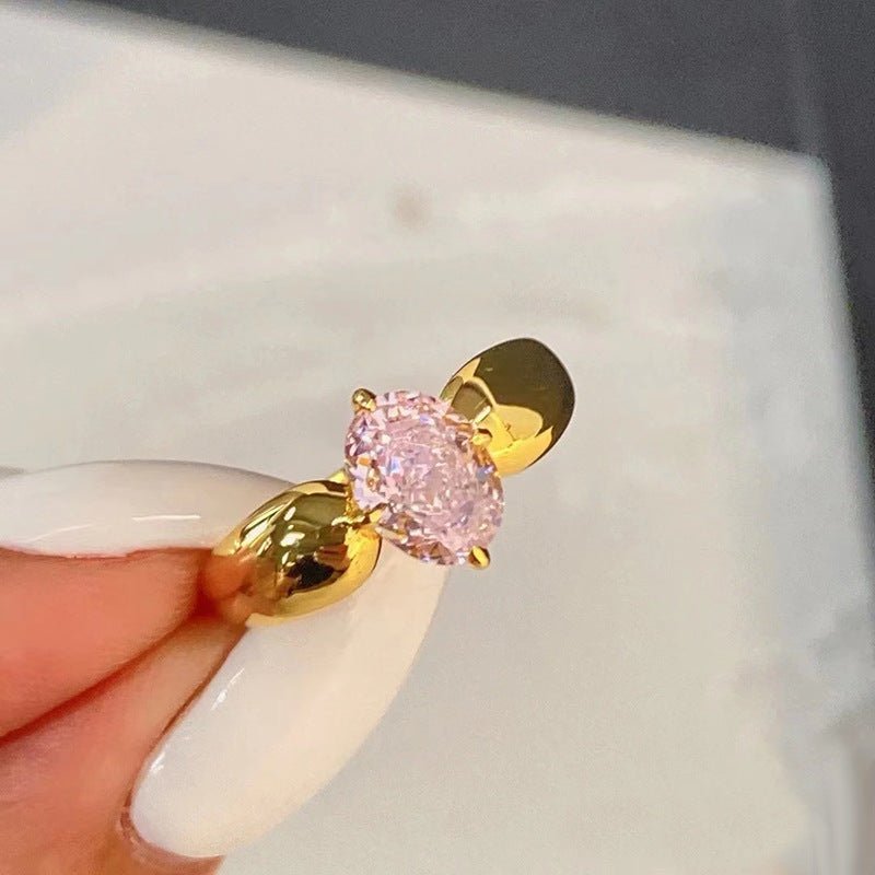 925 silver pink diamond ring - MERGE.DAY.1.FREESTYLE