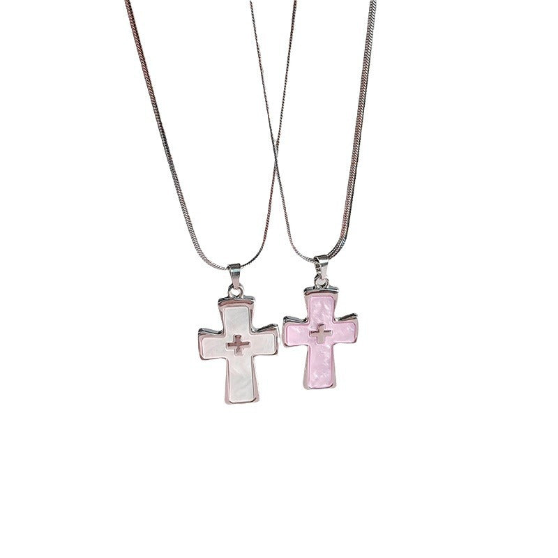 High-grade blade chain double cross pendant necklace - MERGE.DAY.1.FREESTYLE