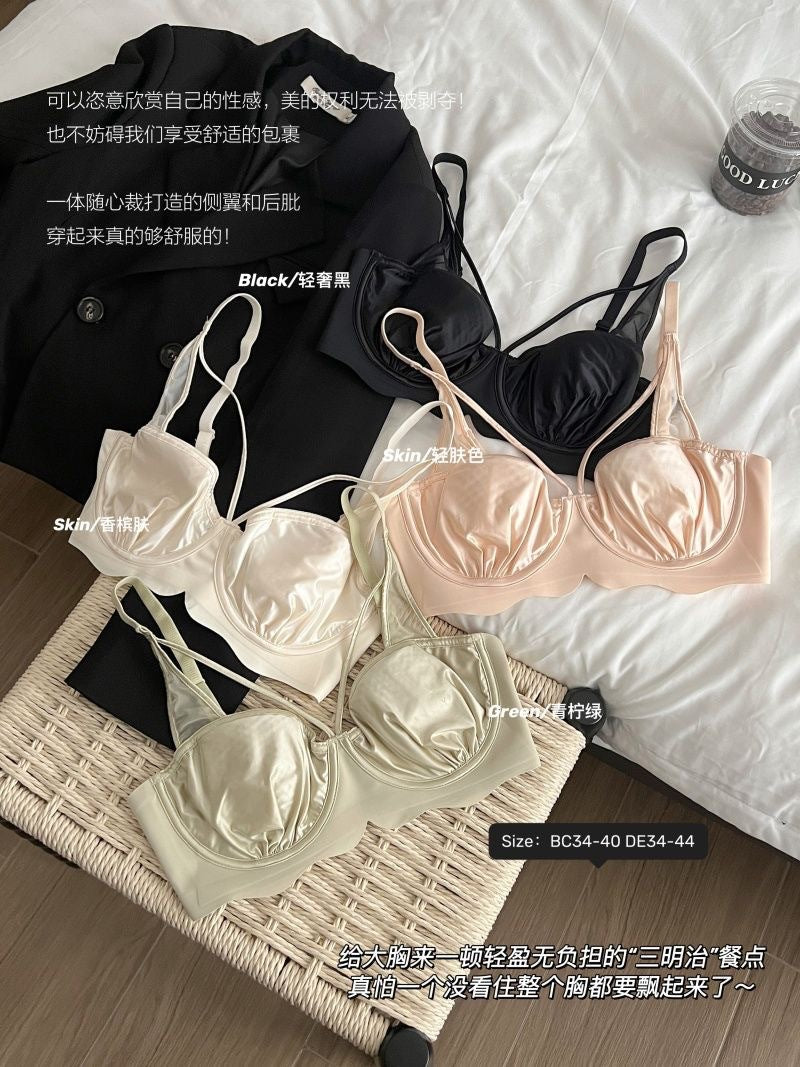 Thin Bra for Women with Large Busts, Designed for Smaller Busts, Featuring Soft Underwire for Lift and Shaping, Seamless Bra for Side Support and Minimizing Appearance of Large Busts