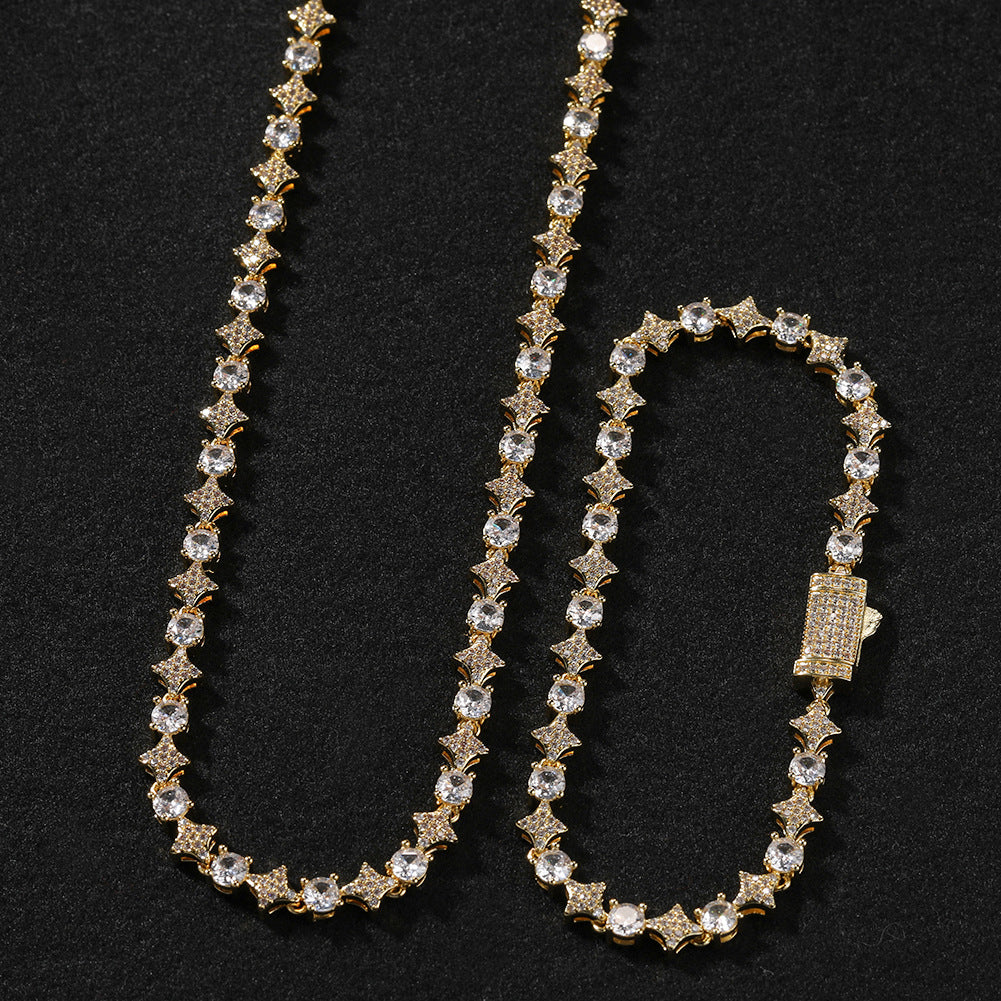 Star zircon tennis chain necklace - MERGE.DAY.1.FREESTYLE