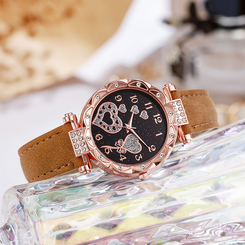 Simple leather strap quartz watch for students - MERGE.DAY.1.FREESTYLE