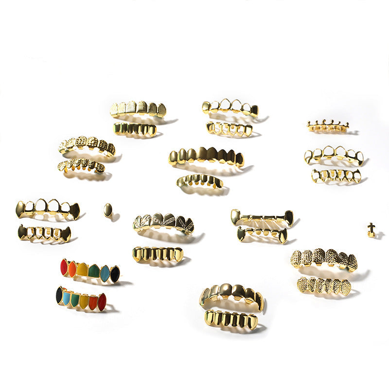 Hip-hop polished braces with gold electroplating - MERGE.DAY.1.FREESTYLE
