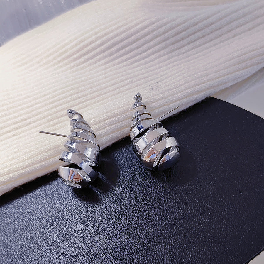 Simple Earrings Metal Hollow Water Drop Ball Stud Earrings - MERGE.DAY.1.FREESTYLE