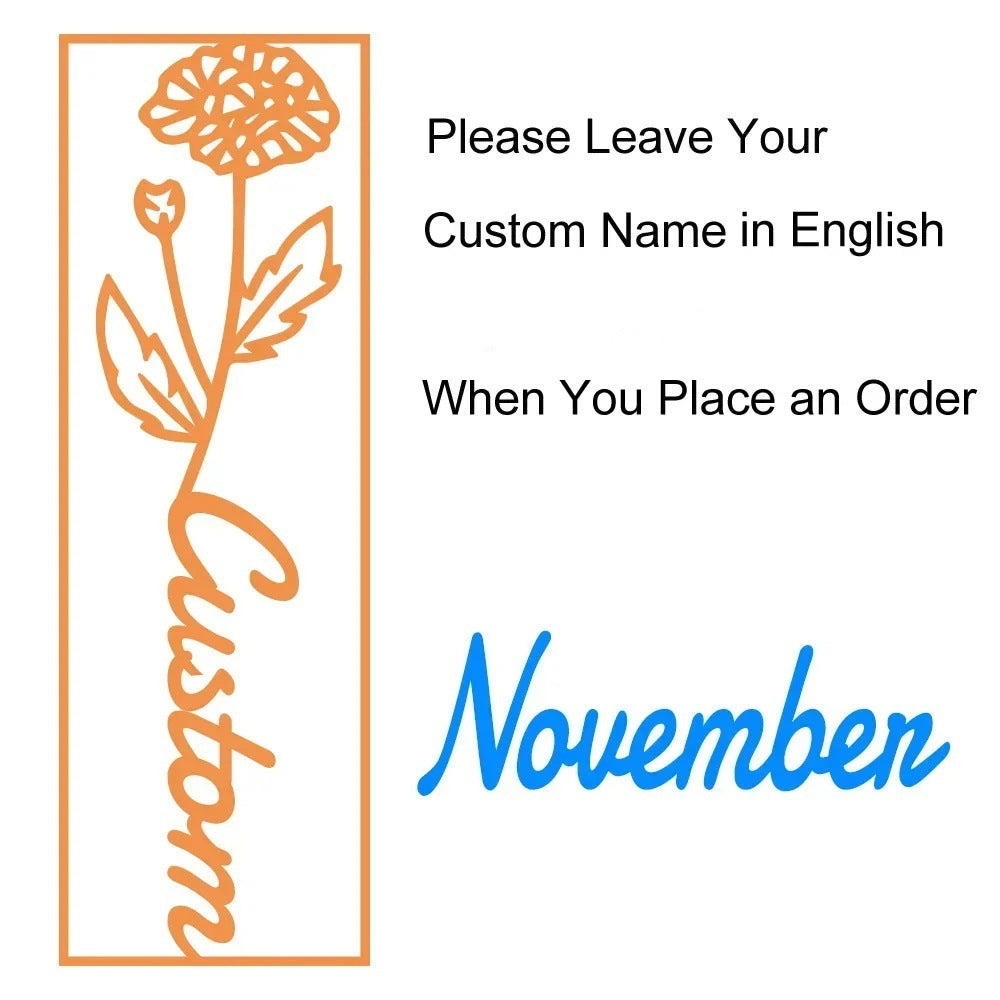 customized birthday flower name bookmark - MERGE.DAY.1.FREESTYLE
