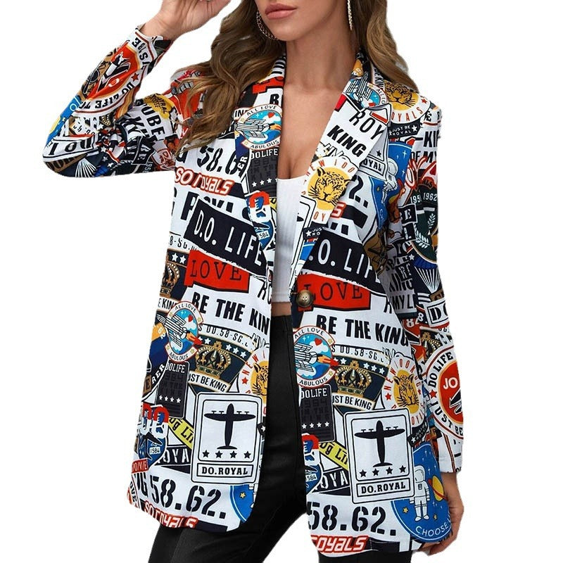 Printed slim fit mid-length jacket - MERGE.DAY.1.FREESTYLE