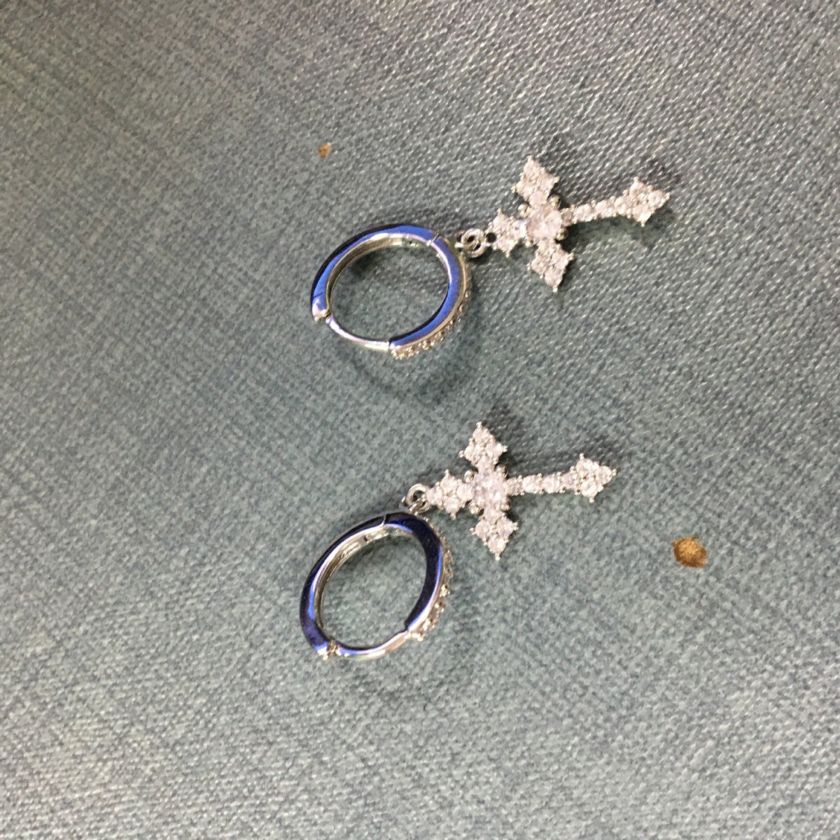 Hip-hop cubic zirconia cross earrings - MERGE.DAY.1.FREESTYLE