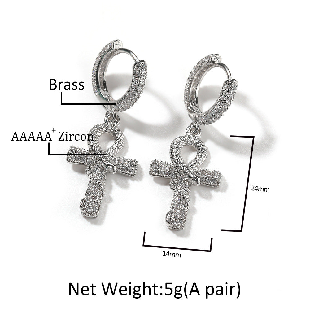 Hip-hop Anhe snake zircon earrings - MERGE.DAY.1.FREESTYLE