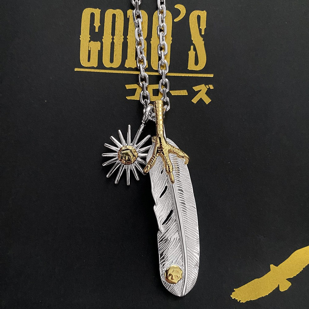 Goro Takahashi's Goro Eagle Claw Feather Sun Necklace - MERGE.DAY.1.FREESTYLE