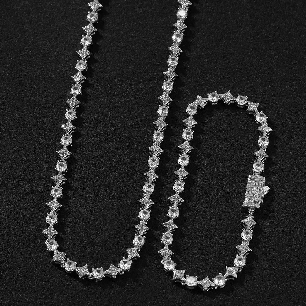 Star zircon tennis chain necklace - MERGE.DAY.1.FREESTYLE
