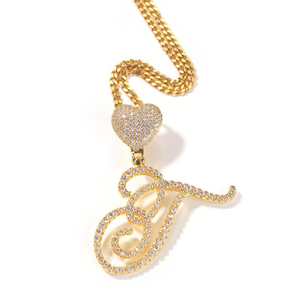 mens gold chain love button head floral necklace - MERGE.DAY.1.FREESTYLE