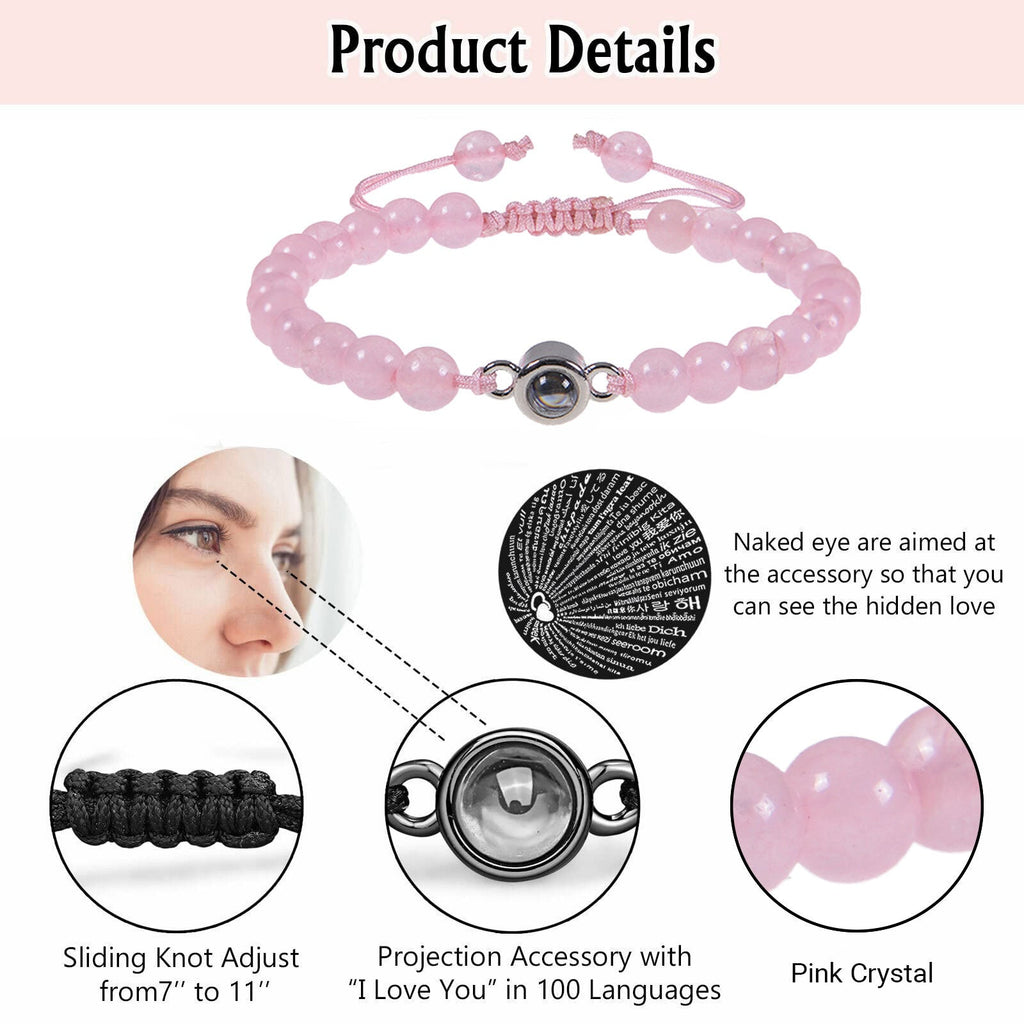 Pink crystal string stone projection bracelet - MERGE.DAY.1.FREESTYLE