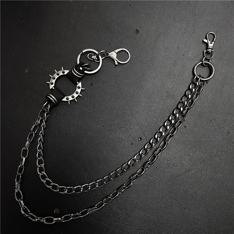 Exaggerated spiked retro trendy brand single loop pants chain - MERGE.DAY.1.FREESTYLE