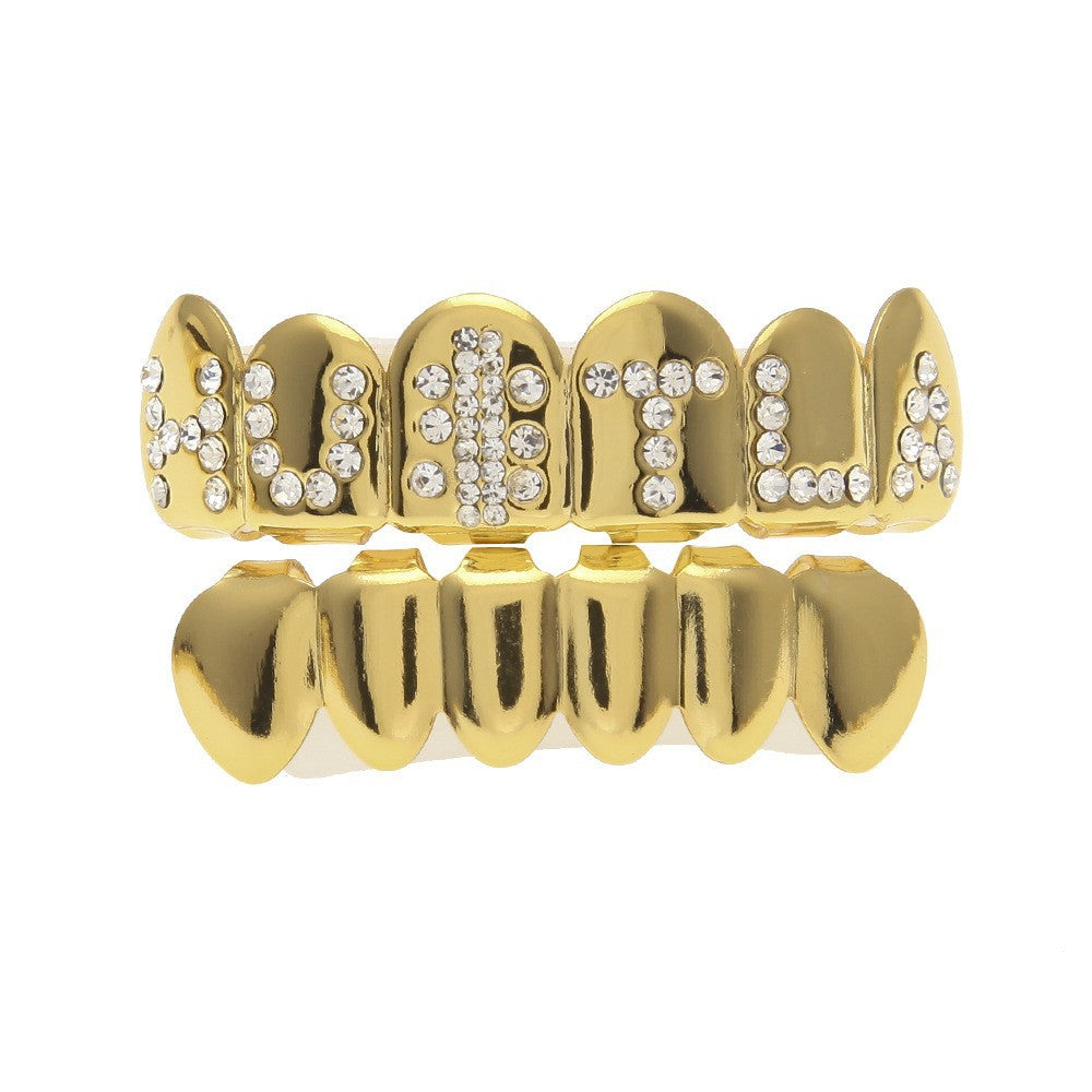 Hip-hop diamond-encrusted and gold-plated teeth grillz - MERGE.DAY.1.FREESTYLE