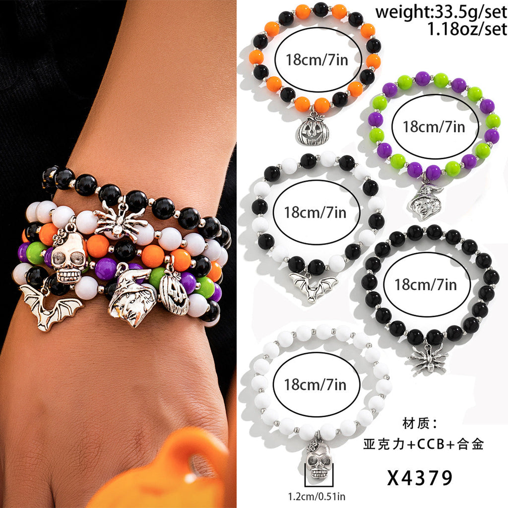 Halloween skull pumpkin bracelet set - MERGE.DAY.1.FREESTYLE