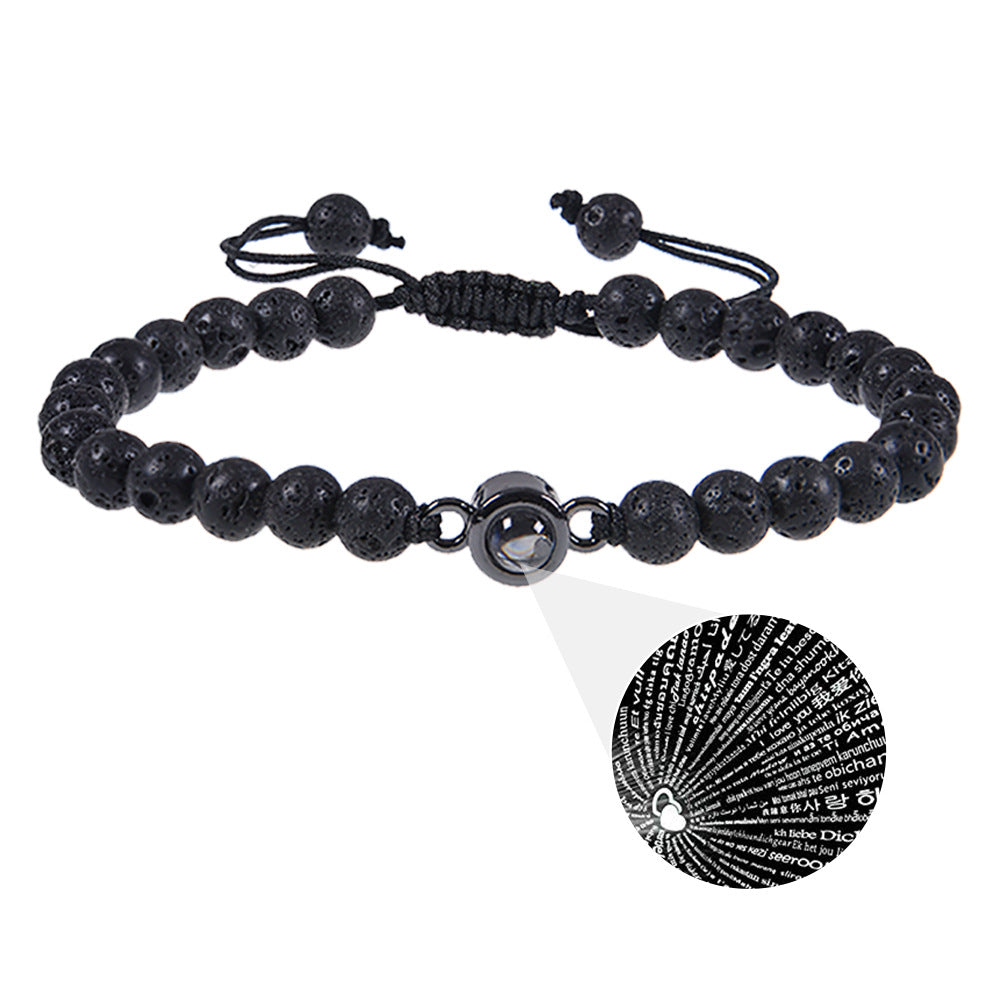 Pink crystal string stone projection bracelet - MERGE.DAY.1.FREESTYLE