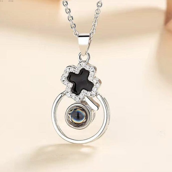 S925 Silver Epoxy Necklace Female Projection Pendant - MERGE.DAY.1.FREESTYLE
