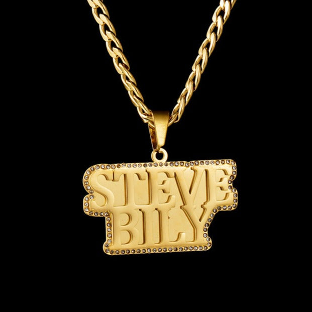Custom Welded Double Layer Diamond Name Necklace - MERGE.DAY.1.FREESTYLE