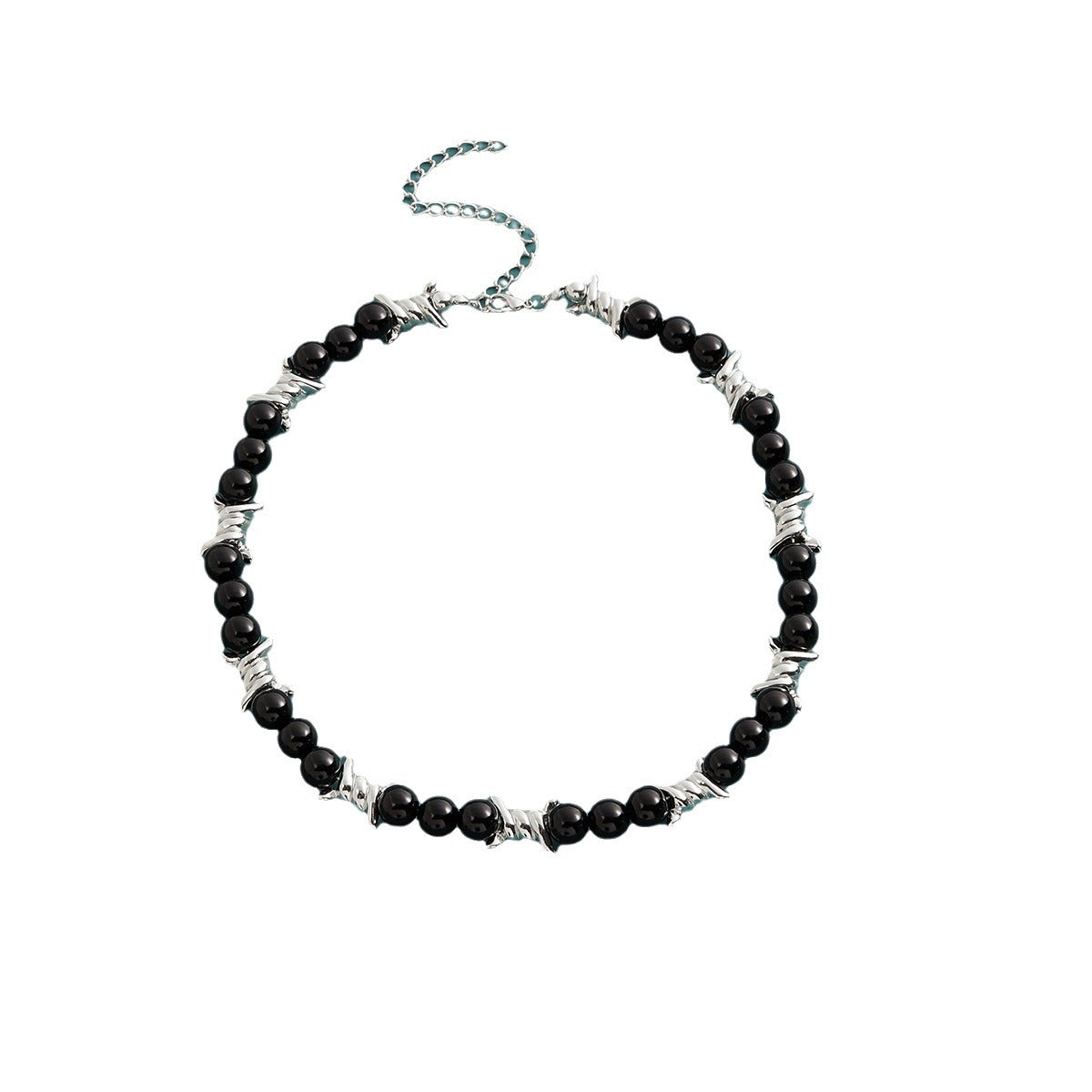 thorn black pearl white pearl necklace - MERGE.DAY.1.FREESTYLE